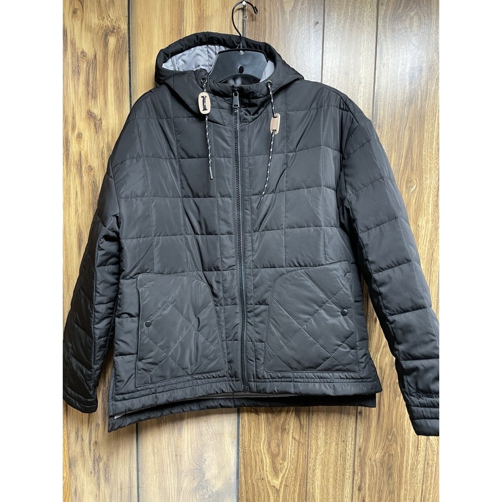 Free Country Womens Coat Fleece Lined Soft Shell Black Small Puffer Jacket